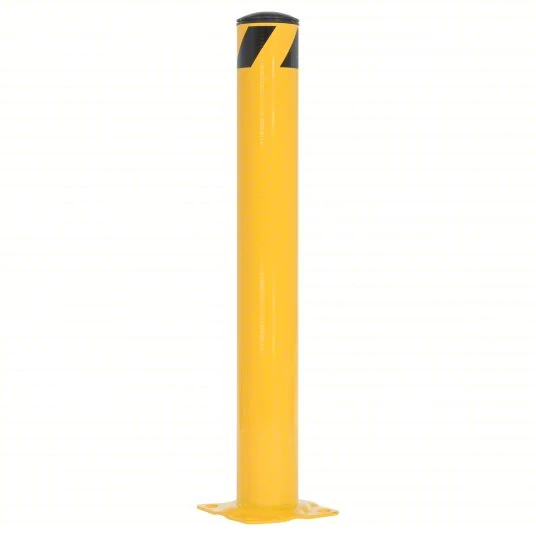 Vestil BOL-36-4.5 Yellow Powder Coat Pipe Safety Bollard, Steel, 4-1/2" OD, 36" Height