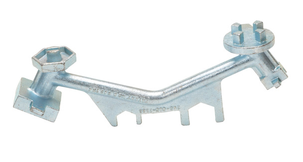 Vestil BNW-I-W Polished Zinc Cast Steel Drum Bung Nut Wrench with Angled Handles, 12" Length