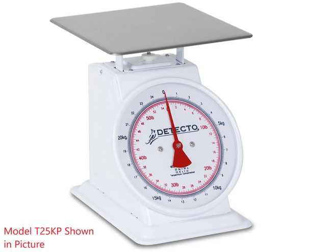 Detecto, T-25-KP, Dual Reading Top Loading Dial Scale, 55 lb capacity