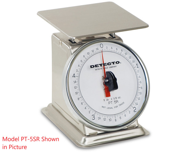 Detecto, PT-5-SR, Rotating Dial Top Loading Scale, 5 lb capacity
