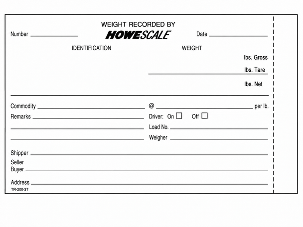 Howe 2-Part Scale Tickets – TR-200-2TM,
