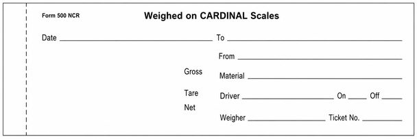 Cardinal 3-Part Scale Tickets – 500 NCR,