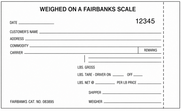 Fairbanks 3-Part Scale Tickets – 083899,