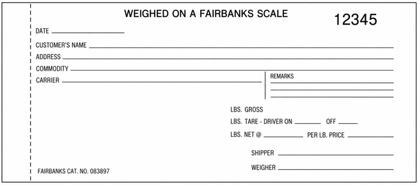 Fairbanks 2-Part Scale Tickets – 083897,