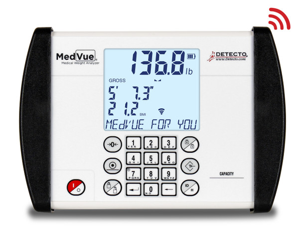 Detecto MedVue MV1 Medical Weight Analyzer Indicator with WiFi Bluetooth Connectivity for Height Weight BMI, NTEP Detecto MedVue MV1 Medical Weight Analyzer Indicator with WiFi Bluetooth Connectivity for Height Weight BMI, NTEP