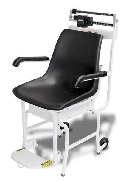 Detecto 475 Mobile Mechanical Chair Scale, 400 lb x 4 oz, Mechanical Weighbeam