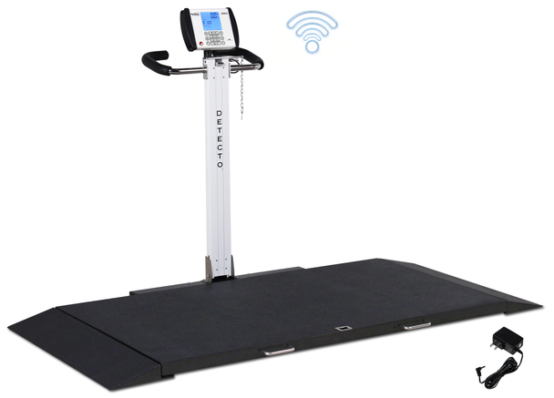 Detecto 8550-C-AC Portable Stretcher Scale 1,000 lb x 0.2 lb, with Column and AC Adapter, Wifi