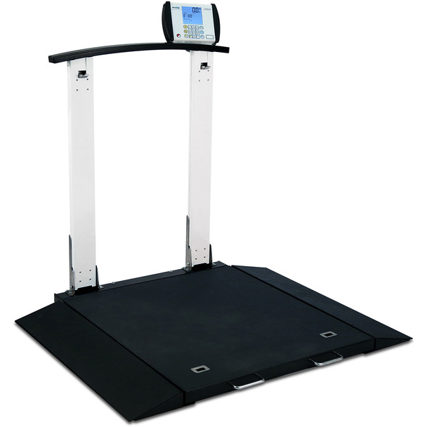 Detecto 6560-AC Portable Wheelchair Scale with Column 1,000 lb x 0.2 lb, BMI, RS232, with AC Adapter Detecto 6560-AC Portable Wheelchair Scale with Column 1,000 lb x 0.2 lb, BMI, RS232, with AC Adapter