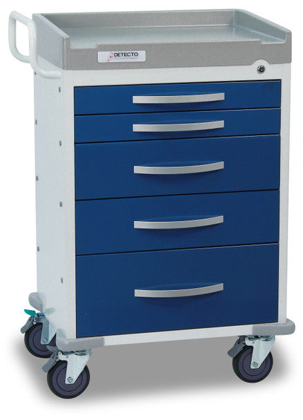 Detecto RC33669BLU 5-Drawer Rescue Medical Cart, Blue