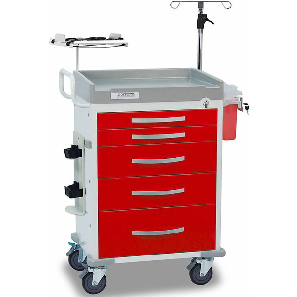 Detecto RC333369RED 6-Drawer Rescue Medical Cart, Red