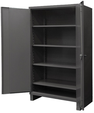Durham HDCP244878-4S95, 12 Gauge Pegboard & Shelf Cabinet 48" x 24" x 78"