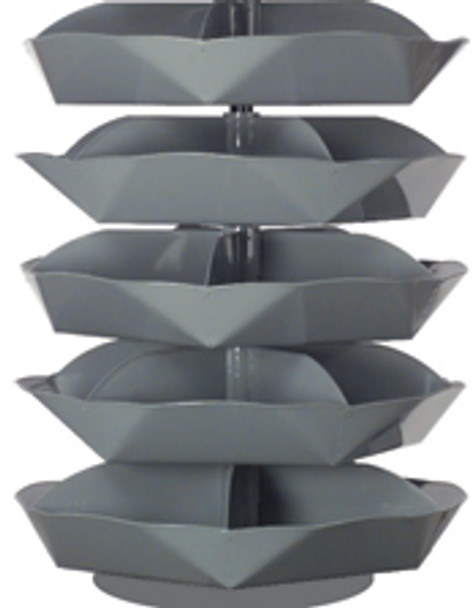 Durham 1506-95, 44" Diameter Rotabin w/ 6 Shelves, 5 Compartments Per Shelf