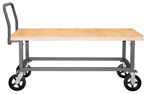 Durham WHPTAWD30608MR, Adjustable Height Platform Truck, 30" x 63.75" x 40.38"