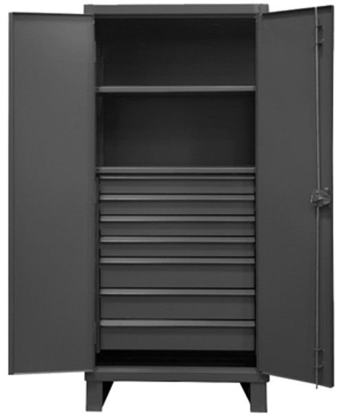 Durham HDCD243678-7B95, 12G Cabinet with 7 Drawers and 2 Shelves, 36"x24"x78" Durham HDCD243678-7B95, 12G Cabinet with 7 Drawers and 2 Shelves, 36"x24"x78"