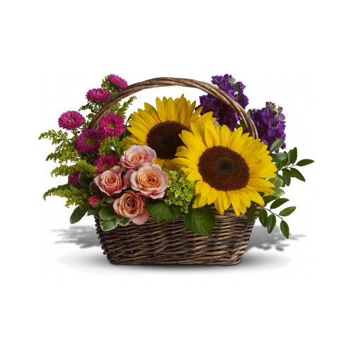 Life will be a picnic for whoever's lucky enough to receive this gift. It's a lovely basket that's chock full of fabulous flowers.