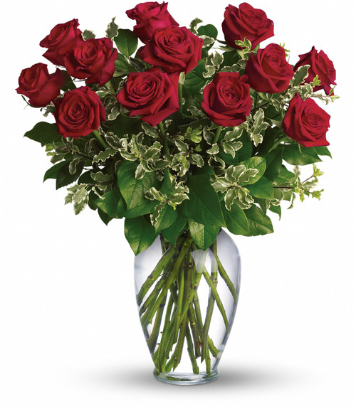 A dozen gorgeous red roses are the perfect romantic gift to send to the one who's always on your mind and in your heart.