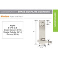 Emtek Emtek 8114 Modern 5-1/2" Keyed Sideplate Lockset, Passage/Single Keyed - Brass Tubular EMTEK-8114