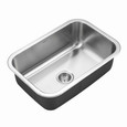 Houzer MS-2700 Medallion Designer 27" Stainless Steel Undermount Single D Bowl Kitchen Sink with Strainer
