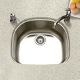 Houzer STS-1400 Eston 24" Stainless Steel Undermount Single D Bowl Kitchen Sink with Strainer & Bottom Grid Houzer STS-1400 Eston 24" Stainless Steel Undermount Single D Bowl Kitchen Sink with Strainer & Bottom Grid