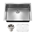 Houzer CNM-2700 Savior 27" Stainless Steel Undermount Single Bowl Kitchen Sink with Strainer & Grid