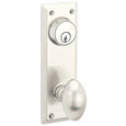 Emtek 8080 Quincy 3-5/8" C-to-C Keyed Sideplate Lockset, Passage/Single Keyed - Brass Tubular EMTEK-8080