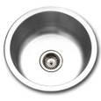 Houzer SCF-1830 Hospitality 18" Stainless Steel Drop-in Topmount Round Bar & Prep Sink with Strainer