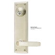 Emtek 8980 Quincy Keyed Sideplate Lockset with Milano Lever in Satin Nickel — note: lever configuration shown, not the knob variant sold in this listing
