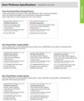 Emtek sideplate lockset door thickness specifications chart showing standard and extended component options for brass non-keyed, single-cylinder keyed, and double-cylinder keyed configurations