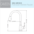Houzer CAMPD-368 Camden Series Single Handle Pull-Down Kitchen Faucet
