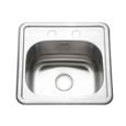 Houzer 1515-6BS Hospitality 15" Stainless Steel Drop-in Topmount 2-hole Bar & Prep Sink Houzer 1515-6BS Hospitality 15" Stainless Steel Drop-in Topmount 2-hole Bar & Prep Sink