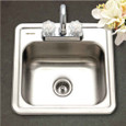 Houzer 1515-6BS Hospitality 15" Stainless Steel Drop-in Topmount 2-hole Bar & Prep Sink Houzer 1515-6BS Hospitality 15" Stainless Steel Drop-in Topmount 2-hole Bar & Prep Sink