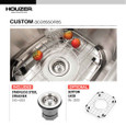 Houzer 1515-6BS Hospitality 15" Stainless Steel Drop-in Topmount 2-hole Bar & Prep Sink Houzer 1515-6BS Hospitality 15" Stainless Steel Drop-in Topmount 2-hole Bar & Prep Sink