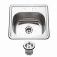 Houzer 1515-6BS Hospitality 15" Stainless Steel Drop-in Topmount 2-hole Bar & Prep Sink Houzer 1515-6BS Hospitality 15" Stainless Steel Drop-in Topmount 2-hole Bar & Prep Sink