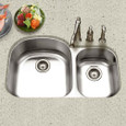 Houzer STC-2200S Eston 32" Stainless Steel Undermount 70/30 Double Bowl Offset Kitchen Sink
