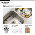 Houzer STD-2100 Eston 31" Stainless Steel Undermount 50/50 Double Bowl Kitchen Sink with Strainer & Bottom Grid Houzer STD-2100 Eston 31" Stainless Steel Undermount 50/50 Double Bowl Kitchen Sink with Strainer & Bottom Grid