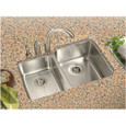 Houzer MEC-3220S Medallion Classic 32" Stainless Steel Undermount 60/40 Double Bowl Kitchen Sink with Strainers
