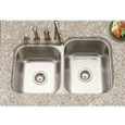 Houzer MEC-3220S Medallion Classic 32" Stainless Steel Undermount 60/40 Double Bowl Kitchen Sink with Strainers