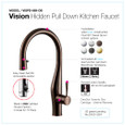 Houzer VISPD-869 Vision Hidden Pull Down Kitchen Faucet with CeraDox Technology