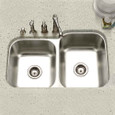 Houzer STE-2300S Eston 31" Stainless Steel Undermount 60/40 Double Bowl Offset Kitchen Sink