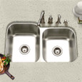 Houzer STE-2300S Eston 31" Stainless Steel Undermount 60/40 Double Bowl Offset Kitchen Sink
