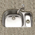 Houzer MG-3209S Medallion 32" Stainless Steel Undermount 80/20 Double Bowl Kitchen Sink with Strainers & Colander
