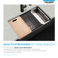 Houzer PTW-3020S Aspire 30" Fireclay Farmhouse Apron Front Single Bowl Workstation Sink with Accessories