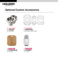 Houzer PGT-4322 Premier 41" Stainless Steel Drop-in Topmount 4-hole Triple Bowl Kitchen Sink with Strainers & Grids