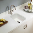 Houzer PTB-1318 Platus 13" Fireclay Undermount Single Bowl Bar Sink with Strainer & Grid