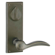 Emtek 7360 Rectangular 3-5/8" C-to-C Keyed Sideplate Lockset, Passage/Single Keyed - Sandcast Bronze Tubular