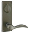 Emtek Emtek 7360 Rectangular 3-5/8" C-to-C Keyed Sideplate Lockset, Passage/Single Keyed - Sandcast Bronze Tubular EMTEK-7360