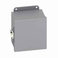 B-Line Eaton series JIC panel enclosure, 12" height, 5" length, 10" width, 12, Hinged cover, 12CHC enclosure, Wall mount, Small single door, External