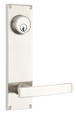 Emtek 8214 Modern 5-1/2" Keyed Sideplate Lockset, Passage/Double Keyed - Brass Tubular