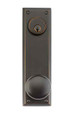 Emtek Emtek 8981 Quincy 5-1/2" Center-to-Center Keyed Sideplate Lockset, Passage/Double Keyed - Brass Tubular EMTEK-8981