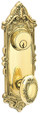 Emtek 8091 Victoria 3-5/8" C-to-C Keyed Sideplate Lockset, Passage/Double Keyed - Brass Tubular
